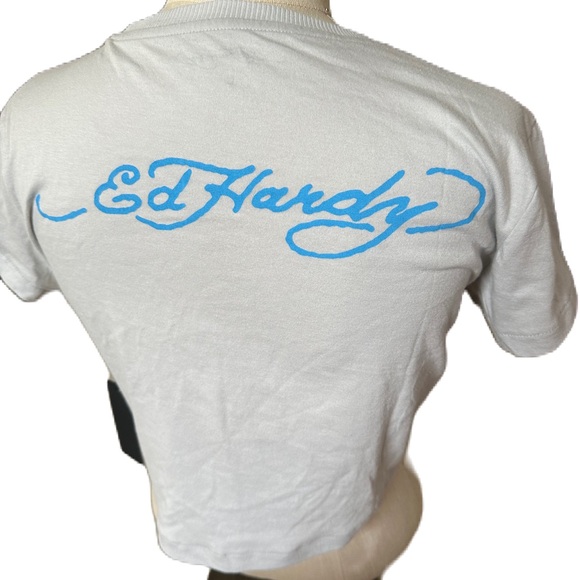 BNWT Ed Hardy Vintage 2000 Style Panther Tattoo Graphic Cropped T -Shirt. Large - Picture 6 of 9